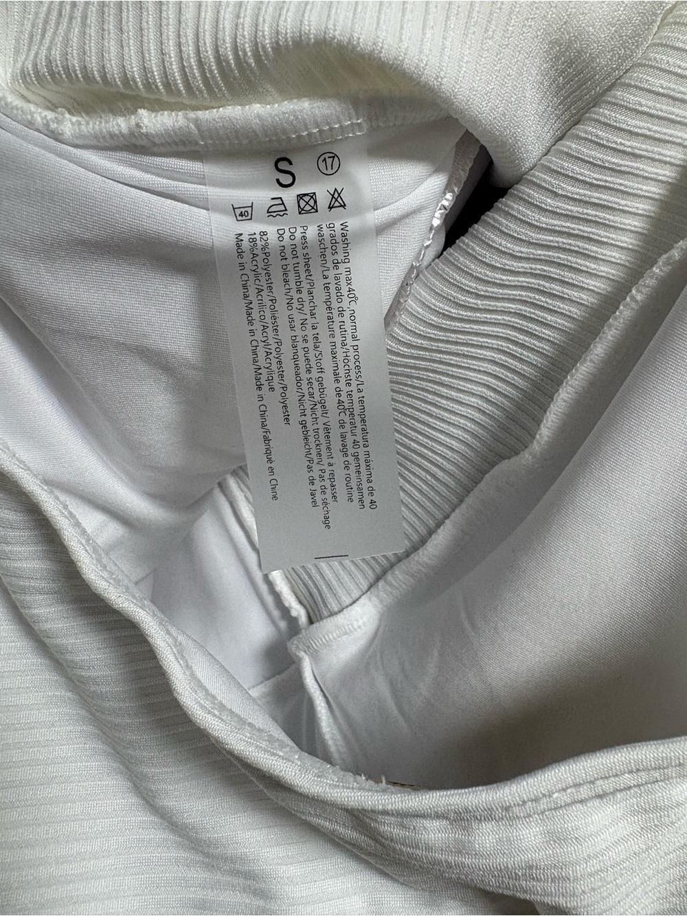 NWT Aidonger White Ribbed Tie-Side One Piece Swimsuit - Picture 3 of 4